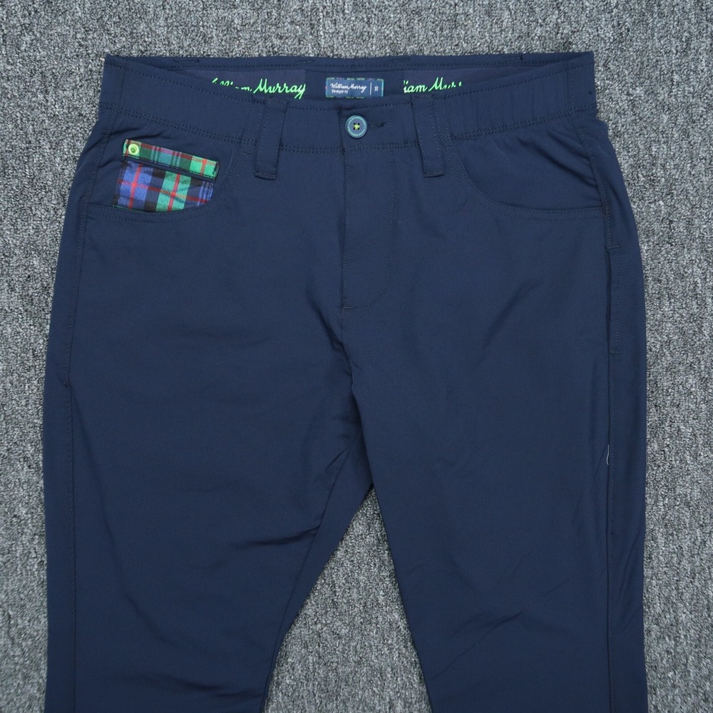 William Murray Pants Mens 30x33 Blue Performance 5 Pocket‎ Chino Stretch Wicking - Picture 2 of 11